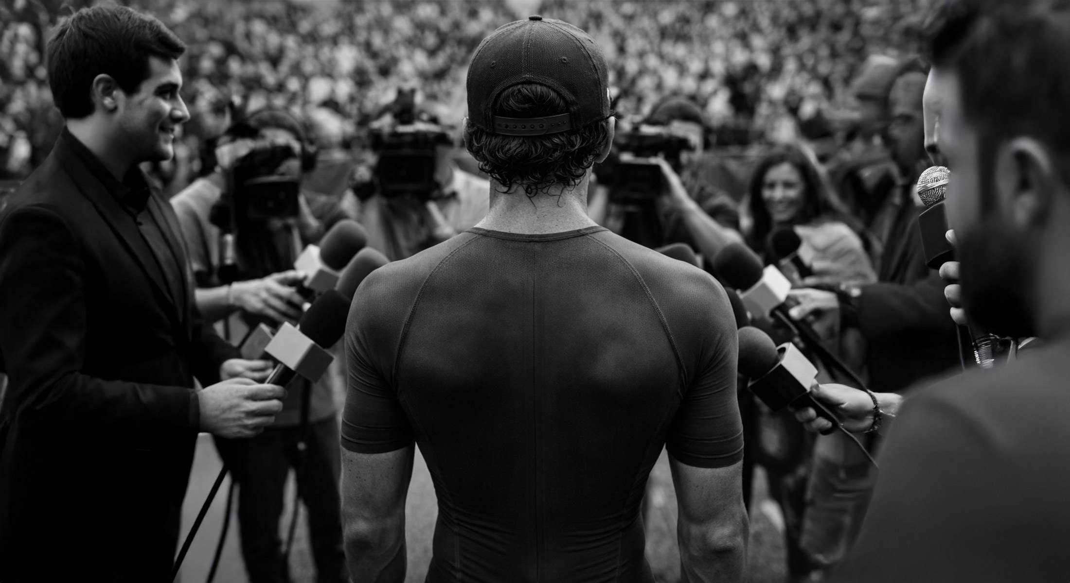A lone distance runner on an open road at dawn