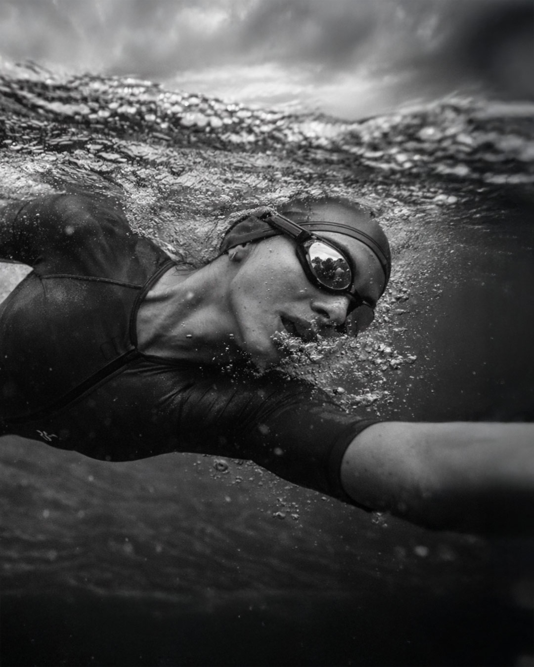 Elite sprinter in full stride